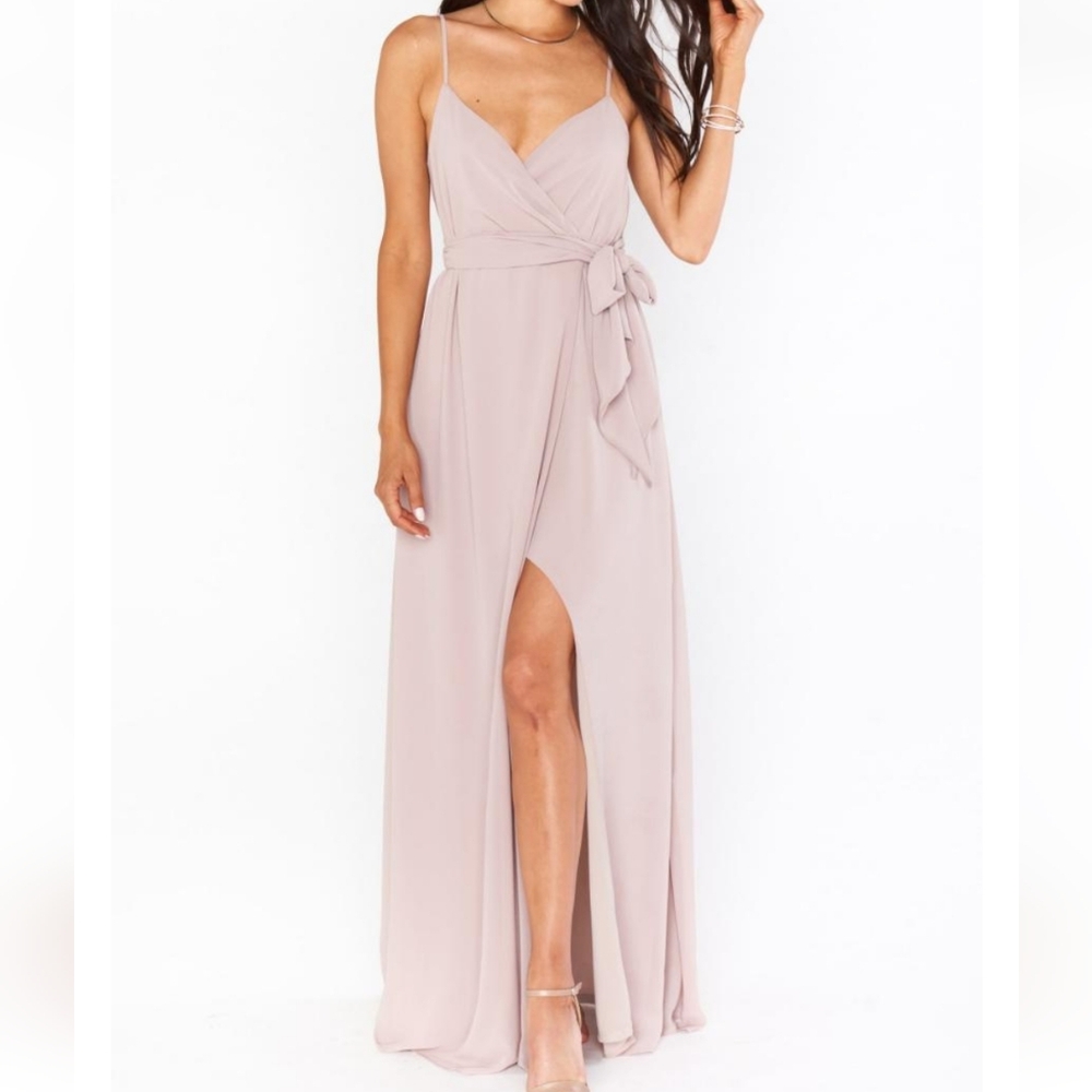 SHOW ME YOUR MUMU LIZ MAXI DRESS soft beige Chiffon new in bag Large